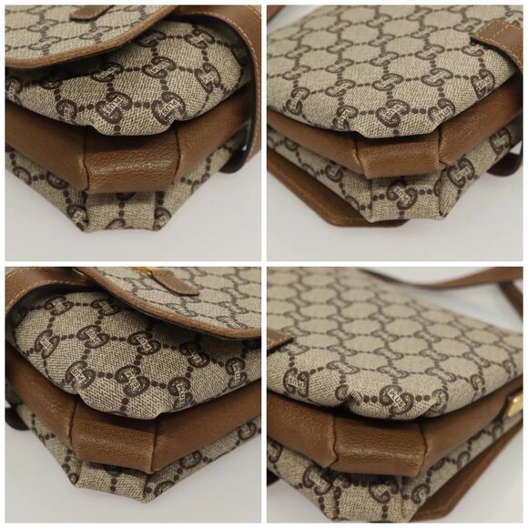 GUCCI GG Plus Supreme Shoulder Bag PVC Beige Gold Auth BA3539 - Picture 15 of 16